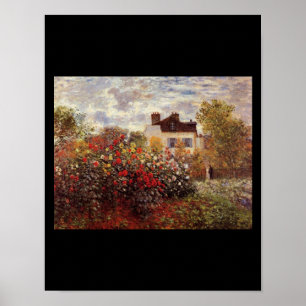 Póster flores vintage monet jardim em argenteuil sol