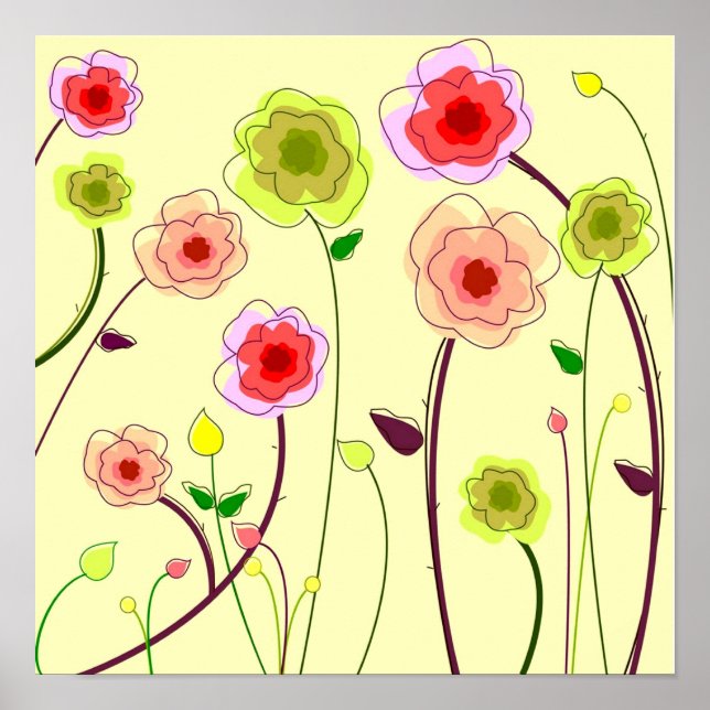 Poster Flores Whimsical (Frente)