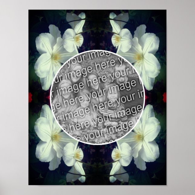 Poster Flores White Clematis Criam sua própria foto (Frente)