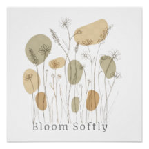 Floresça Suavemente - Arte de Linha de Flores Silv