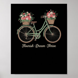 Poster Florescer Sonho Prosperar Floral Bicicleta Trump S