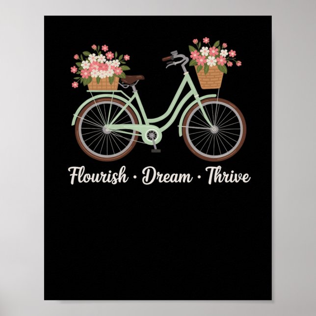 Poster Florescer Sonho Prosperar Floral Bicicleta Trump S (Frente)