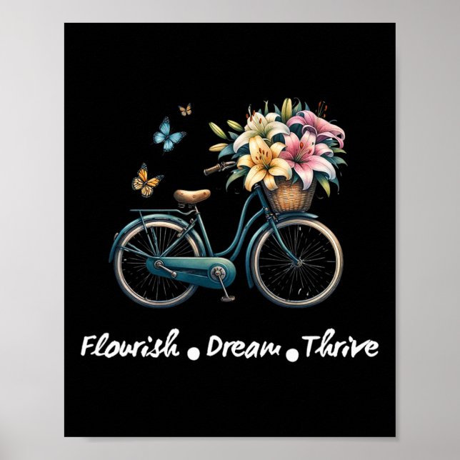 Poster Florescer Sonho Prosperar Floral Bike Sutil 8647 T (Frente)