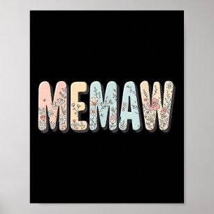 Poster FloresSilvestres Memaw Floral Dia das Mães Memaw