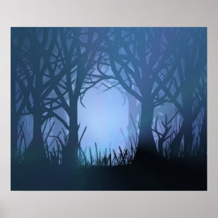 Póster Floresta assustador