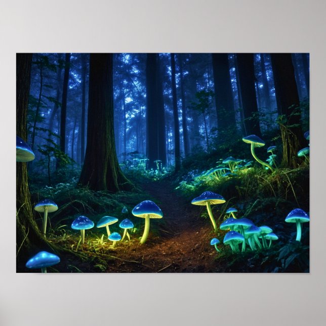 Poster Floresta Bioluminescente (Frente)