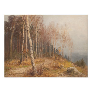 Póster Floresta Birch - Hugo Mühlig
