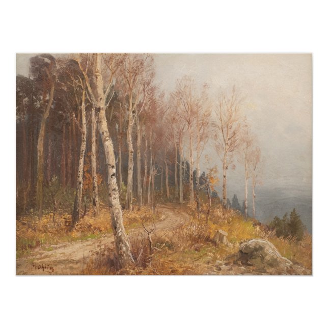 Póster Floresta Birch - Hugo Mühlig (Frente)