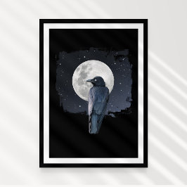 Poster Floresta Corvo Lua Fria