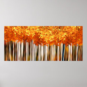 Poster Floresta da árvore de mapeamento de outono
