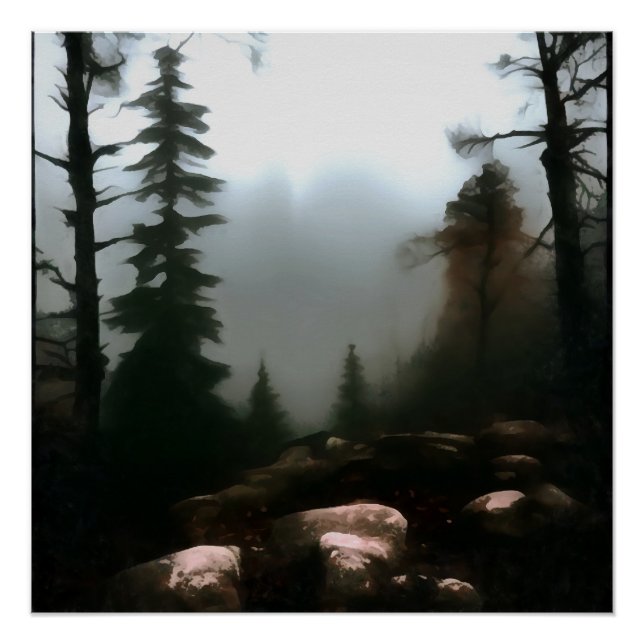 Póster Floresta da Manhã Desaparece Para Além Da Arte Pai (Frente)