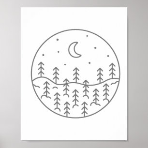 Poster Floresta da Natureza Camping Hiking Camper Hiker E