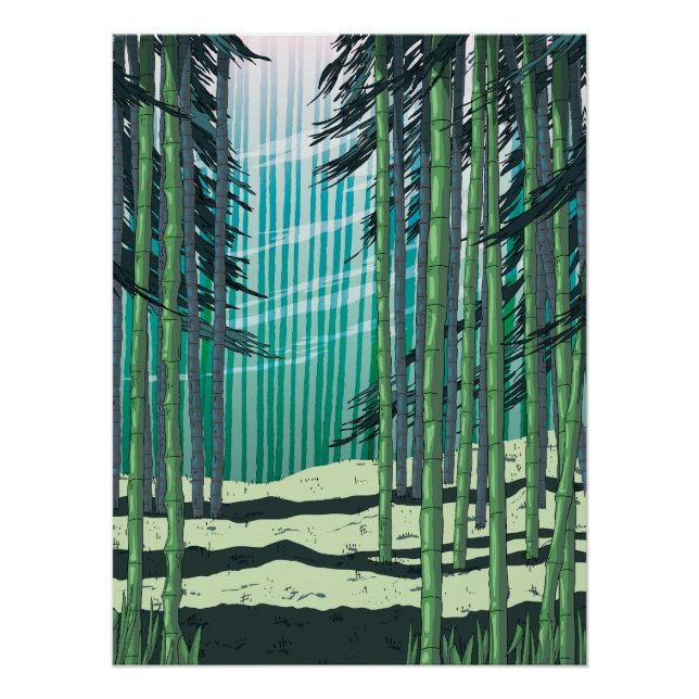 Póster Floresta de Bambu (Frente)