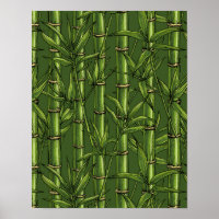 Floresta de bambu em verde