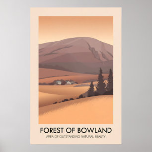 Poster Floresta de Bowland AONB Cartaz de Viagens