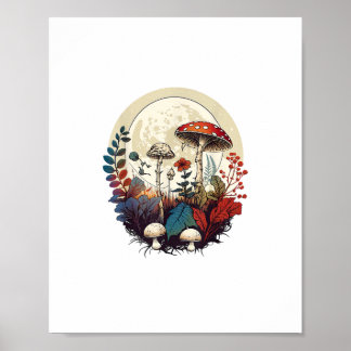 Poster Floresta de Cogumelos Aesthetic Goblincore e Cotta