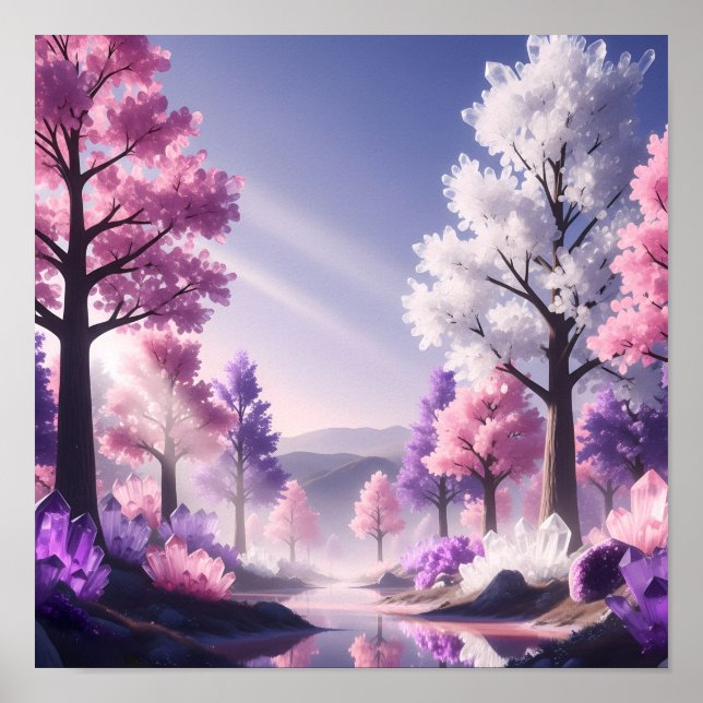 Poster Floresta de Cristal Florido de Luz dos Sonhos (Frente)