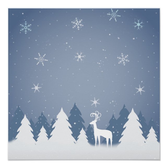 Póster Floresta de inverno (Frente)