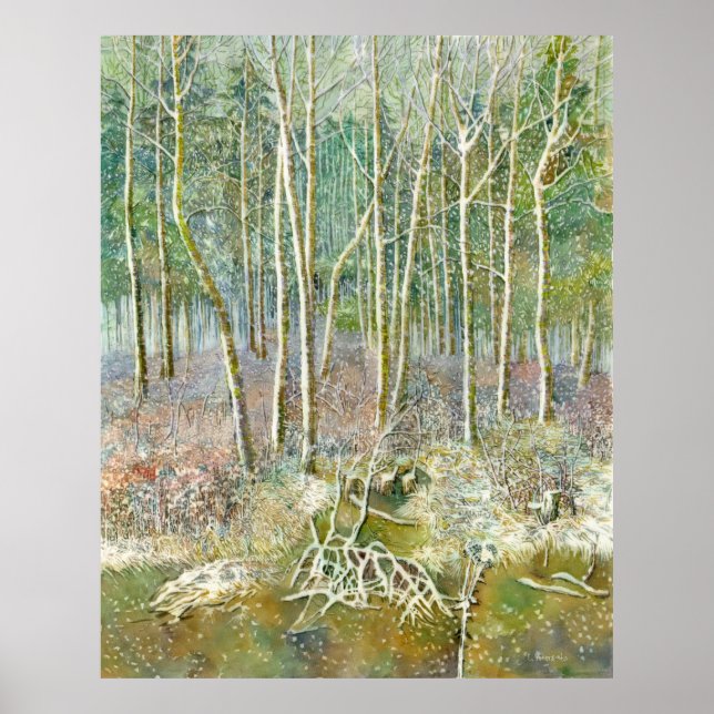 Poster floresta de inverno (Frente)