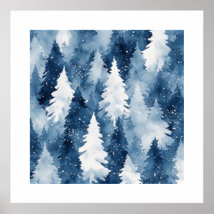 Poster Floresta de Inverno de Silent Pines