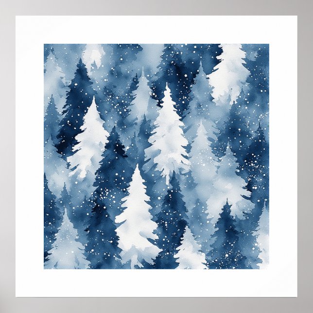 Poster Floresta de Inverno de Silent Pines (Frente)