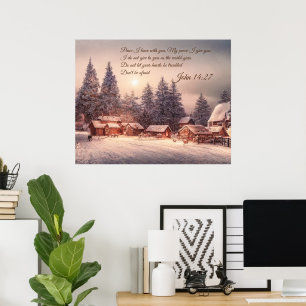 Poster Floresta de inverno - John 14:27 Bíblia Verse