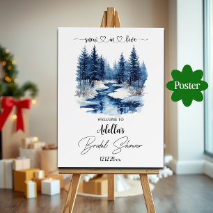 Poster Floresta de inverno neve no amor Chá de panela bem