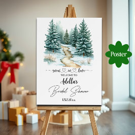 Poster Floresta de inverno neve no amor Chá de panela bem
