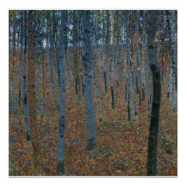 Póster Floresta de Madeira Art Gustav Klimt-Beech Grove G
