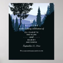 Poster Floresta de Madeira Azul, Casamento Russo Bem-Vind
