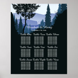 Poster Floresta de Madeira Azul, Gráfico de Assentos de C