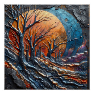 Póster Floresta de Morto abstrato 1 - AI - Trabalho de ar