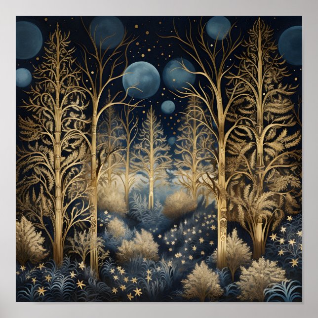 Poster Floresta de Natal decorativa (Frente)