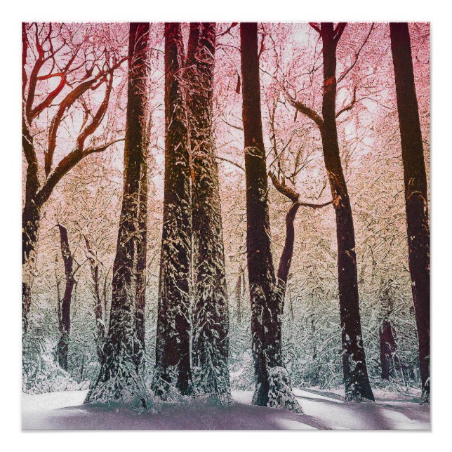 PÓSTER  FLORESTA DE NEVE NATUREZA (Frente)