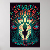 Floresta de Olhos Cartaz Surreal | Trippy 2