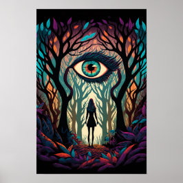 Poster Floresta de Olhos Cartaz Surreal | Trippy 3
