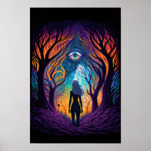 Floresta de Olhos Cartaz Surrealista | Trippy 1