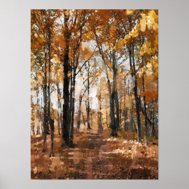 Poster Floresta de outono (Frente)