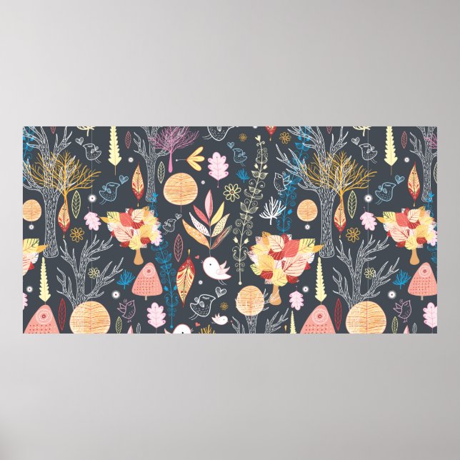 Poster floresta de outono de textura (Frente)