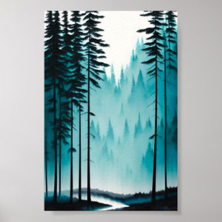 Poster Floresta de pinheiro