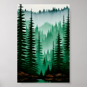 Poster Floresta de pinheiro