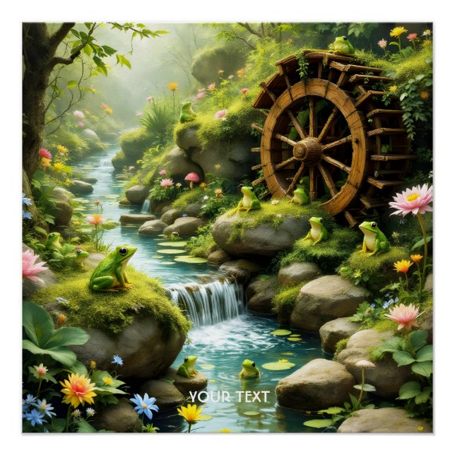 Póster Floresta de Sapo Fantasy Cute (Frente)