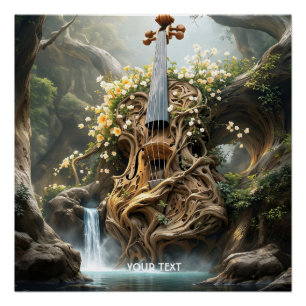 Póster Floresta de Violino Gigante Fantasy