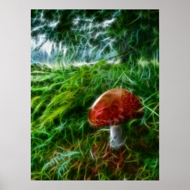 Póster Floresta do Fractal do cogumelo (Frente)