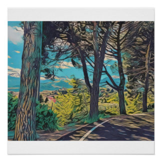 Póster Floresta do outono vibrante