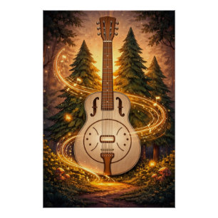 Póster Floresta Dobro devaneio de bosque luminoso