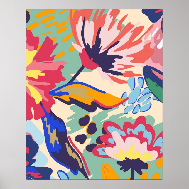 Poster Floresta e rosas (Frente)