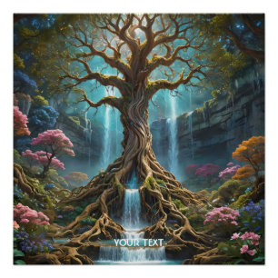 Póster Floresta em Cerrado de Árvore Fantasy