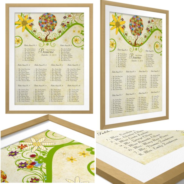 Póster Floresta Encantada Árvore Floral de Patchwork Cont (Criador carregado)