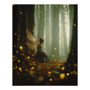 Póster Floresta Encantada De Fadas Magnéticas Queda De Au